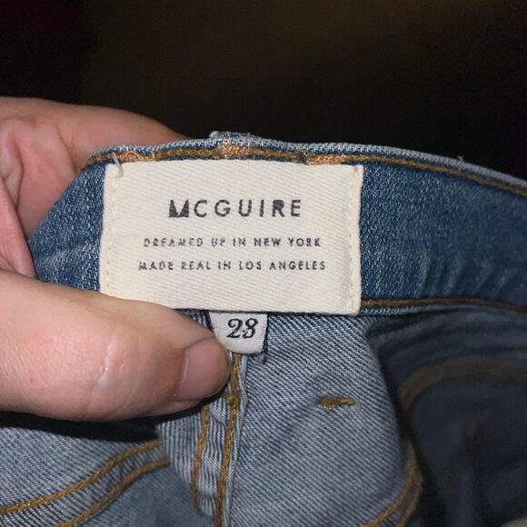 MCGUIRE ANTHROPOLOGIE distressed raw hem cuff jeans 28 - Picture 2 of 5